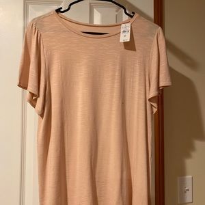 NWT light pink flutter sleeve tee. Size M.